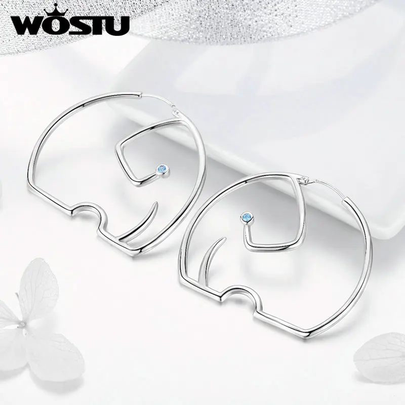 

WOSTU 2019 New Fashion Animal Elephant Drop Earrings For Women Wedding Party Big Earrings Minimalist Style Luxury Jewelry FFE180