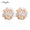 Stud Earrings for Women Female 2022 Boucle d'oreille Crystal Flower Clover Earring Gold Bijoux Jewelry Brincos Mujer ► Photo 2/6