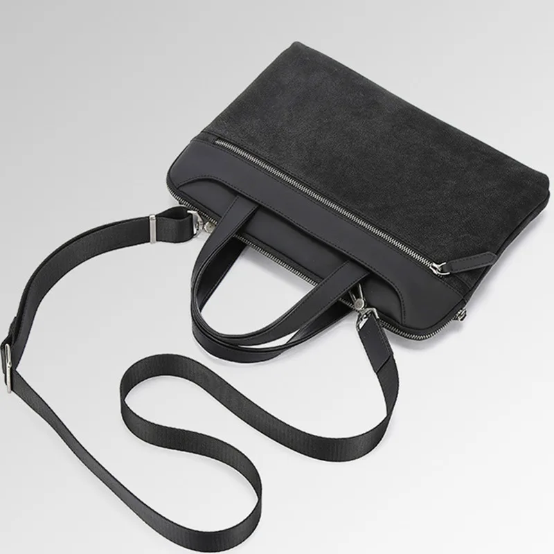 lower price  2019 Top Grade Leather Men's Laptop Briefcase Luxury Handbags for Macbook Pro 13 Inch Men Messenger