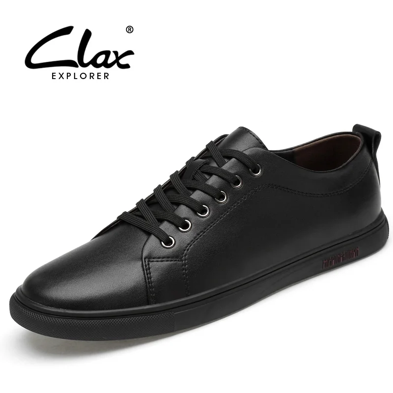 

CLAX Mens Shoes Genuine Leather 2019 Spring Summer Male Casual Shoe Fashioin White Leather Shoe Man's Walking Footwear Soft