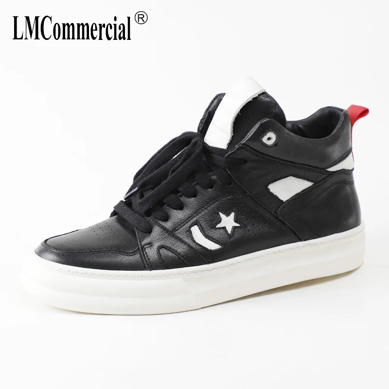 

Korean fashion high-top shoes men's leisure real leather autumn winter sneakers men shoes leather all-match cowhide casual shoes