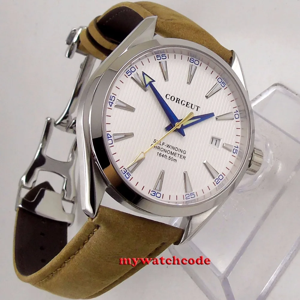 NH35/Miyota Corgeut Automatik Herrenuhr 41 Mm Schwarz Saphirglas