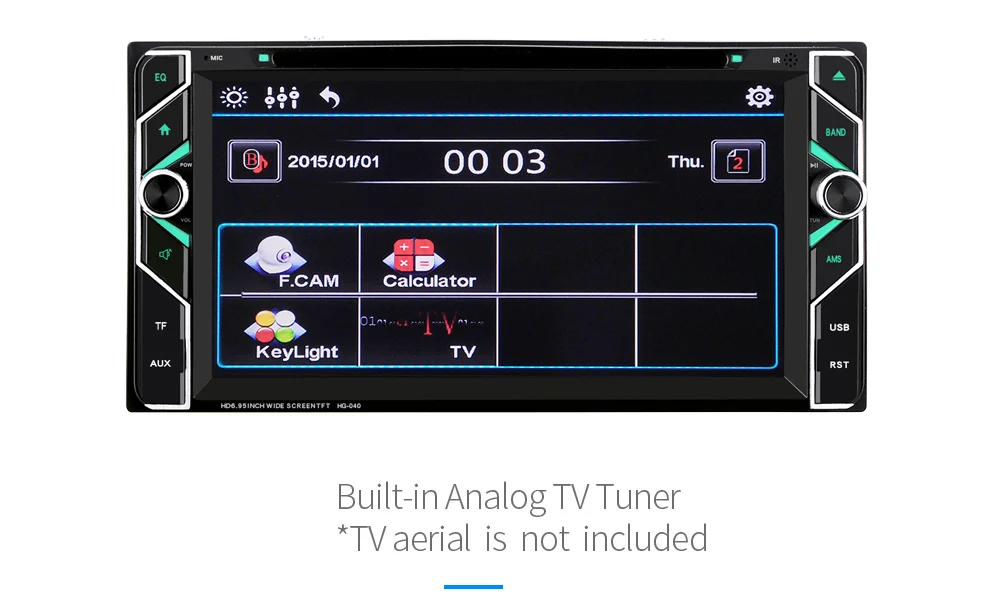 Perfect HG040 2 Din 6.95 inch Bluetooth Car Stereo DVD Player for Toyota Supports Hands-free Call FM Radio Function 10