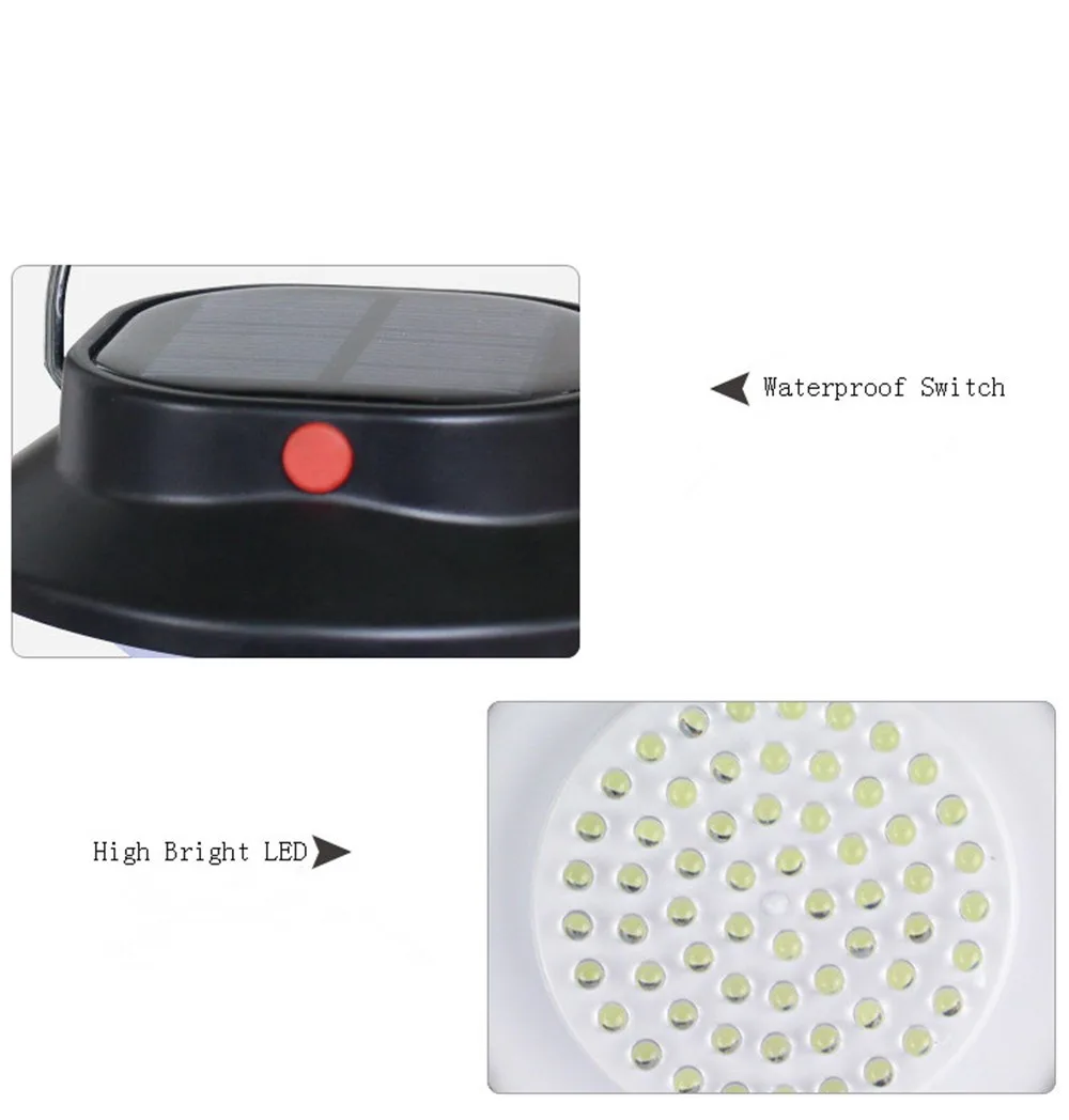 20 шт./лот, 3 режима, 3 Вт, 60 светодиодный s Портативный Солнечный светодиодный светильник, лампа для наружного кемпинга, аварийный светильник, лампа
