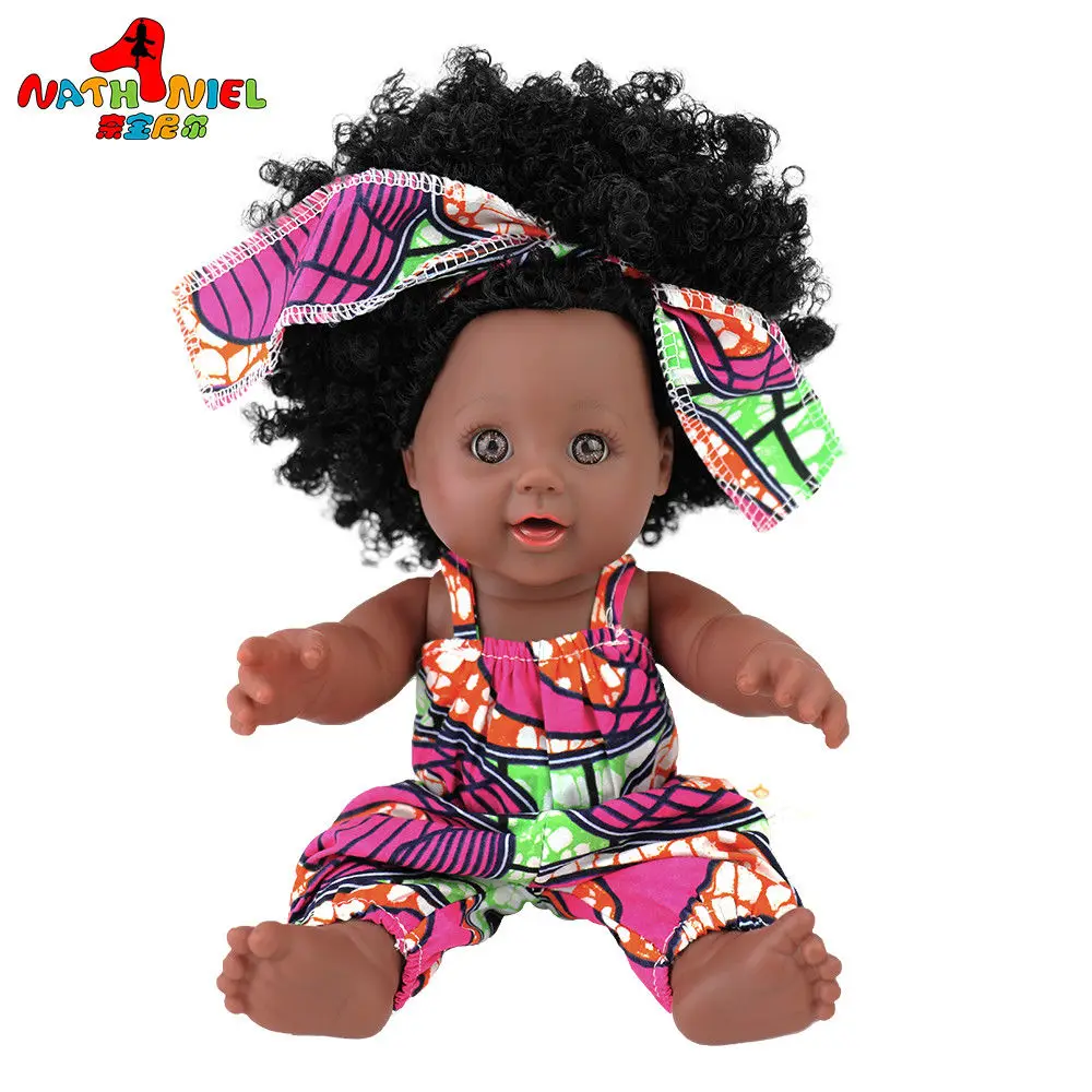 Африканская черная Детская кукла reborn girl 12 дюймов желтая boneca corpo inteiro de silicone reborn baby dolls поп реалистичные дети - Цвет: 10