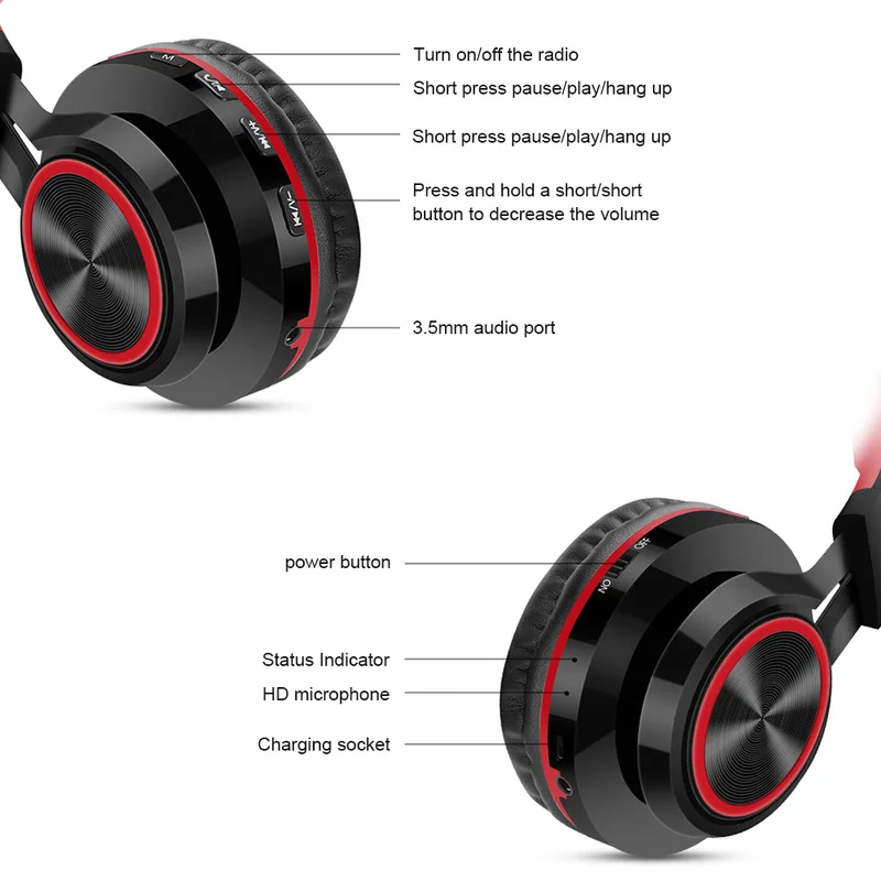 Беспроводные наушники, поддержка bluetooth, TF карта, FM гарнитура, складные наушники, регулируемые наушники с микрофоном для мобильного телефона