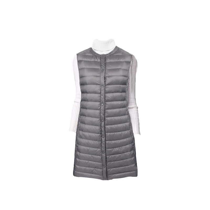 Autumn Winter Ultra Light Down Vest Women Windproof Sleeveless Lightweight Long Waistcoat Warm Fashion Female Vest Plus Size