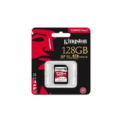 Kingston technology SD Canvas React 128 GB SDXC Clase 10 UHS-I 100 МБ/с./с черный