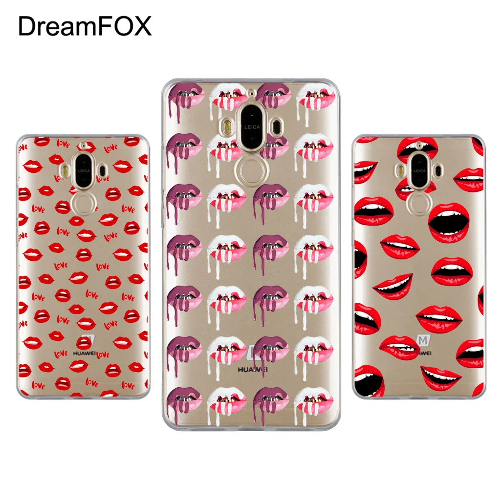 DREAMFOX L523 Fashion Lips Design Soft TPU Silicone Case Cover For Huawei Mate Nova 2 9 10 20 30 Lite Pro Plus |