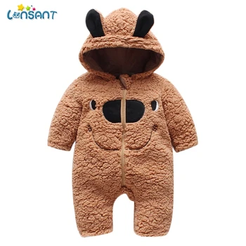 

LONSANT Baby Rompers Hooded Long Sleeve Baby Boy Clothes Dos Desenhos Animados Menina Infantil Children'S Winter Rompers N30