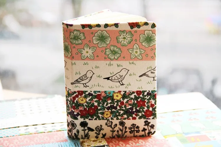 

Cute floral cloth cover mini notebook blank sheets 120 pages kawaii pocket book journal gift free shipping