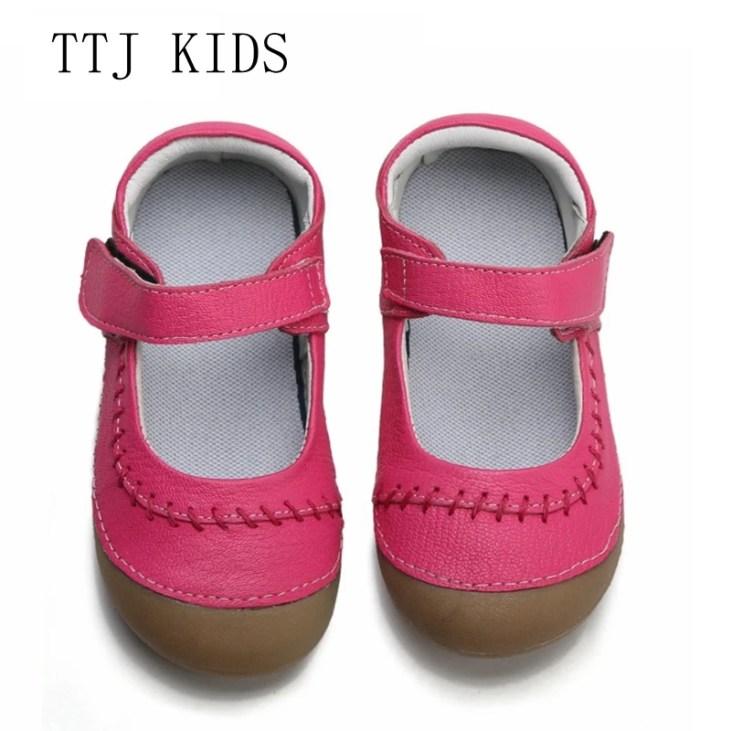 

TTJ girls shoes genuine leather black mary jane with children mark line shoes good quality stock little kids beautiful shoes