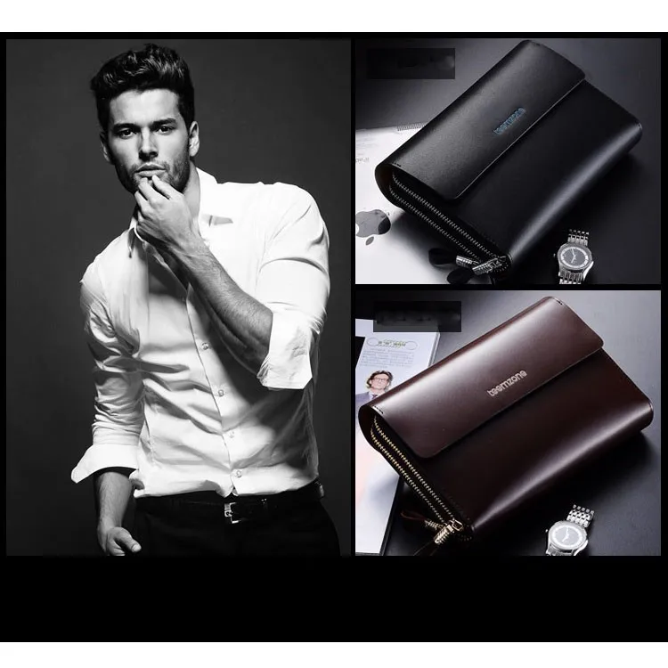 Cheap leather man clutch