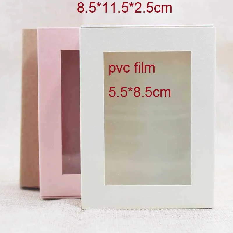 Розовый/бежевый/крафт-бумага подарочная коробка с прозрачное окно ПВХ конфеты подарочная упаковка и дисплей слайдер Коробка на заказ за дополнительную стоимость
