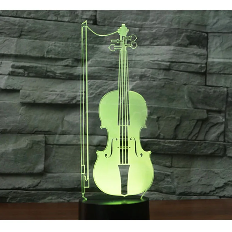 3D LED Night Light Cello Violoncello Music with 7 Colors Light for Home