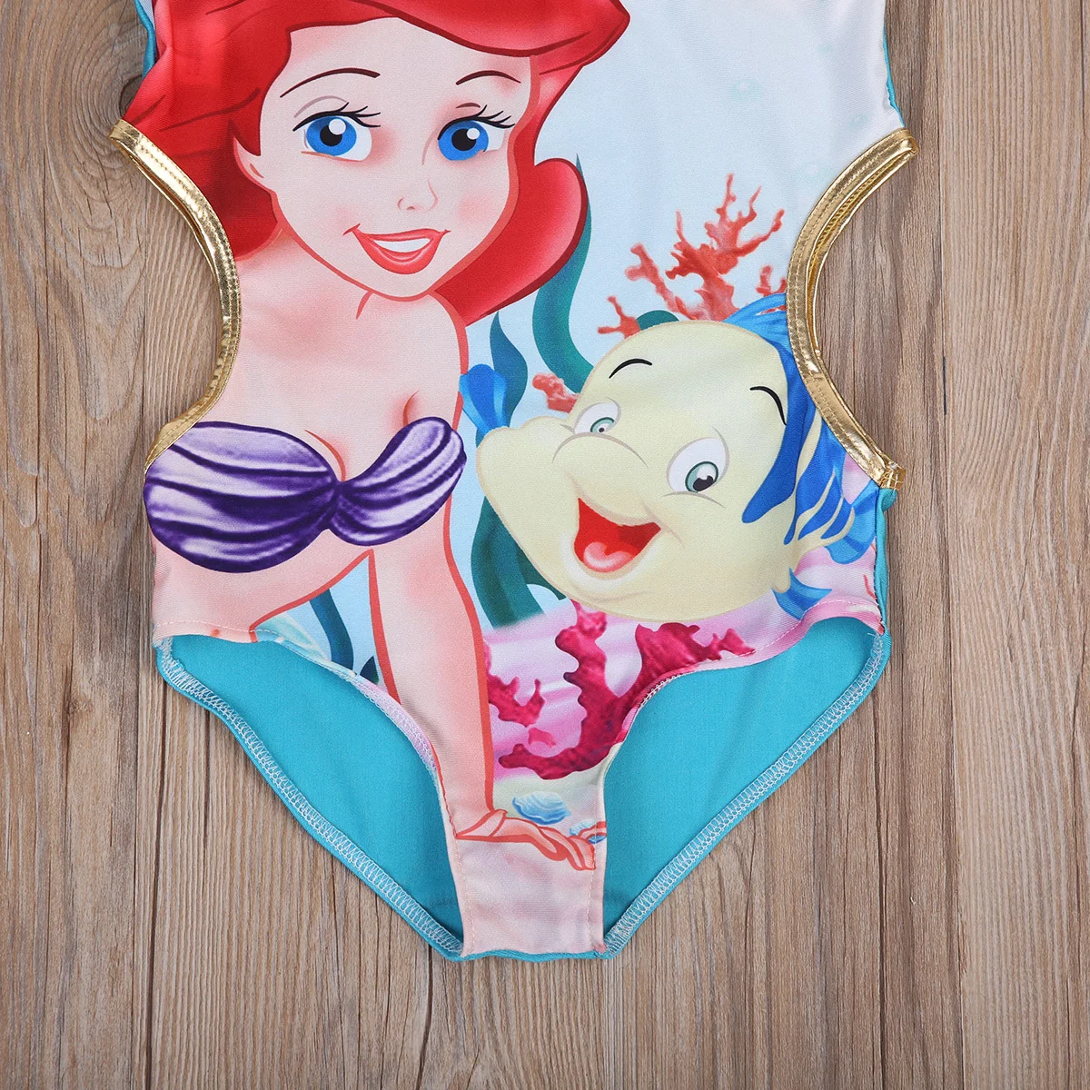 Цельный купальник с рисунком русалки и цветочным рисунком для маленьких девочек; купальник на одно плечо; детская пляжная одежда; одежда для купания