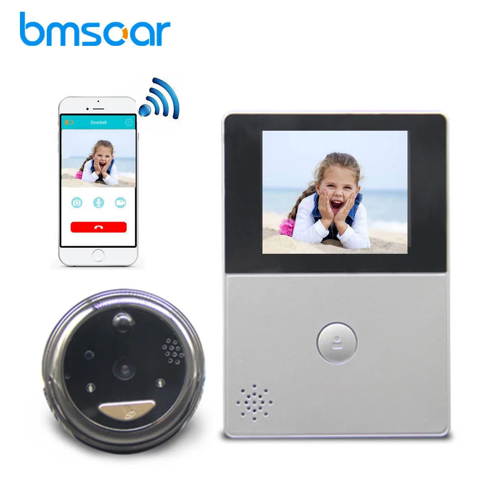 

Wireless WiFi Battery Peephole Doorbell 720P Security Cloud Storage PIR Night Vision Video Door Bell Intercom Video Doorbell
