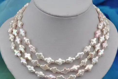 50&quot14mm white pink Cross freshwater pearl necklace | Украшения и аксессуары