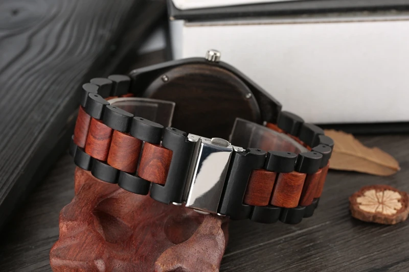 100% Handmade Bamboo Wooden Watches Men Quartz Sports Full Wood Bracelet Analog Wristwatch Gift Top Clock Relogio Masculino 2019 (4)