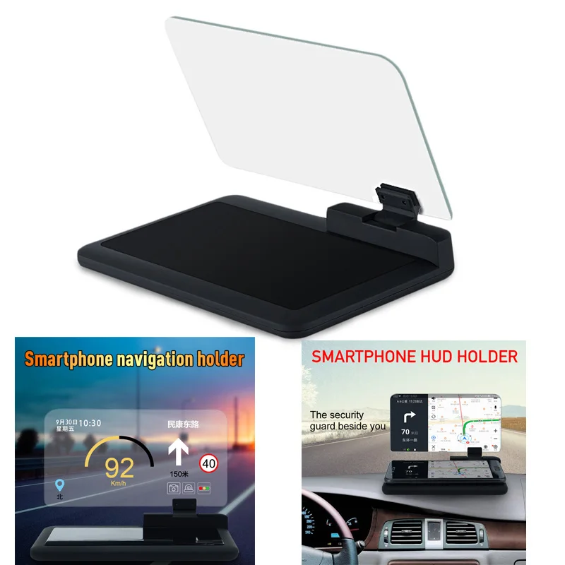 10pcs a lot H6 Car Bracket HUD Holder Head Up Display GPS Navigator Phone Smartphone Projector Reflection Board Panel