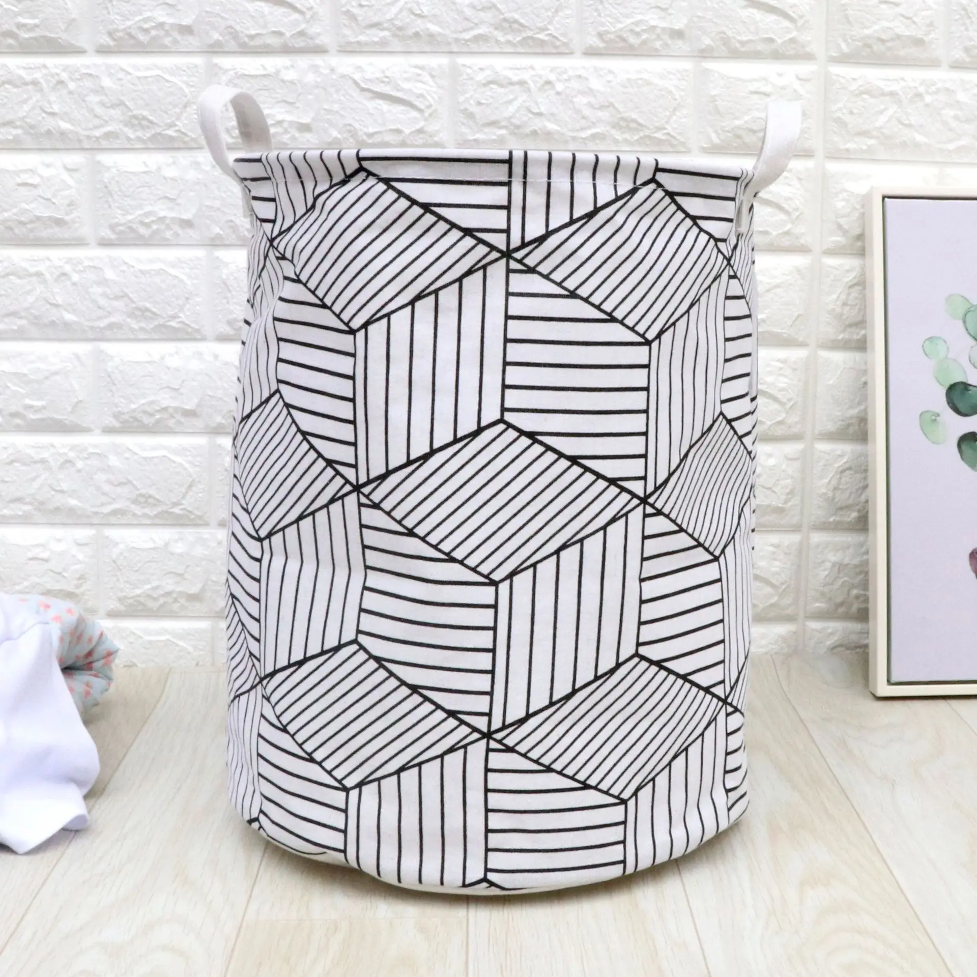 

Large Geometric Shape Laundry Basket Waterproof Folding Dirty Clothes Storage Hamper Home Organizer Kid Toy Storage Basket