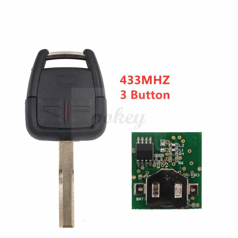 

for OPEL 3 Button Remote Key for Vauxhall/433MHZ ID 40 Chip HU43