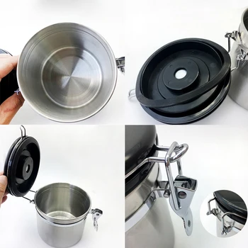 

With Exhaust Valve Canister Sugar Coffee Bean Kitchen Sealed Can Vacuum Jar Food Tea Storage Container Pot Home Stainless Steel