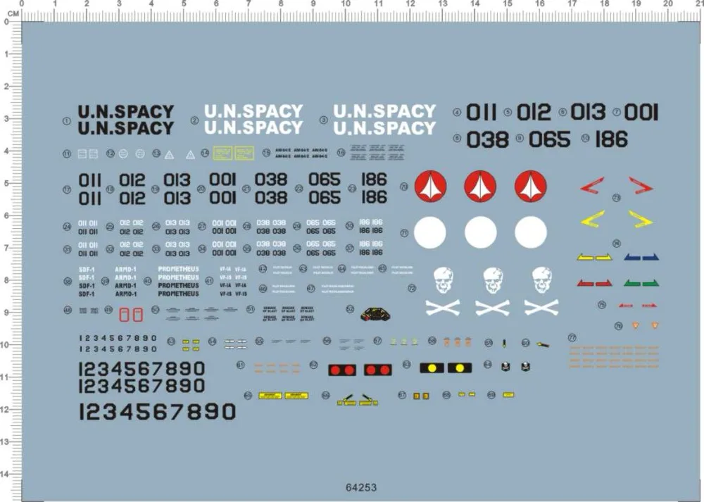 

Super Detail Up 1/60 Scale VF-1A/S Macross Model Kit Water Slide Decal