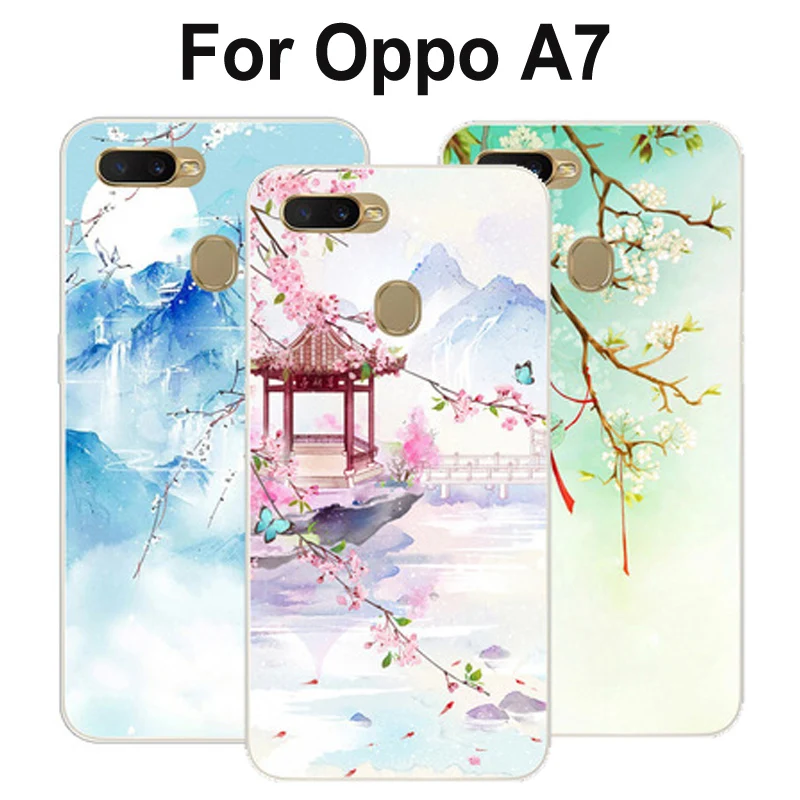Чехол для Oppo A7 силиконовый чехол oppo a7 мягкий телефона в литературном стиле 6 2
