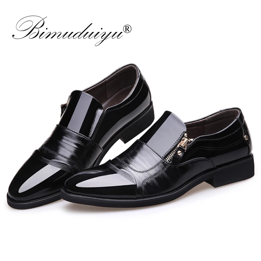 BIMUDUIYU; модные мужские туфли-оксфорды в деловом стиле; мягкая дышащая мужская официальная обувь; брендовые оксфорды из искусственной кожи с острым носком