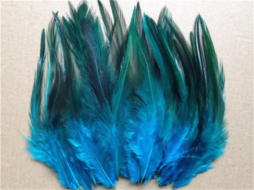 Натуральные, 50 шт./лот, разноцветные, на выбор, перья петуха, 10-16 см, 4-6 дюймов, для одежды, украшения своими руками, перья фазана - Цвет: Lake blue