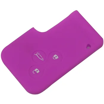 Keyforkess custodia portachiavi in Silicone a 3 pulsanti per Renault Clio Megane R.S. Scenic Grand Remote Key Cover supporto opzionale luminoso - Jingyuqin custodia portachiavi in Silicone a 3 pulsanti per Renault Clio Megane R S Scenic