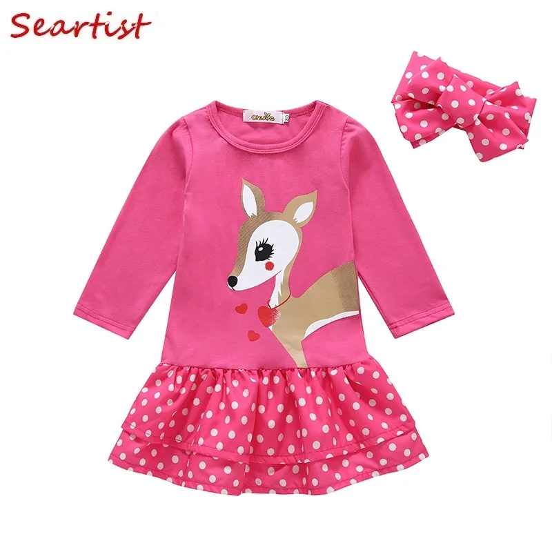 

Seartist Girls Dress Girl Valentine's Day A-Line Dresses Princess Dress+Headband Baby Girl Clothes Outfit Sundress 2019 25C