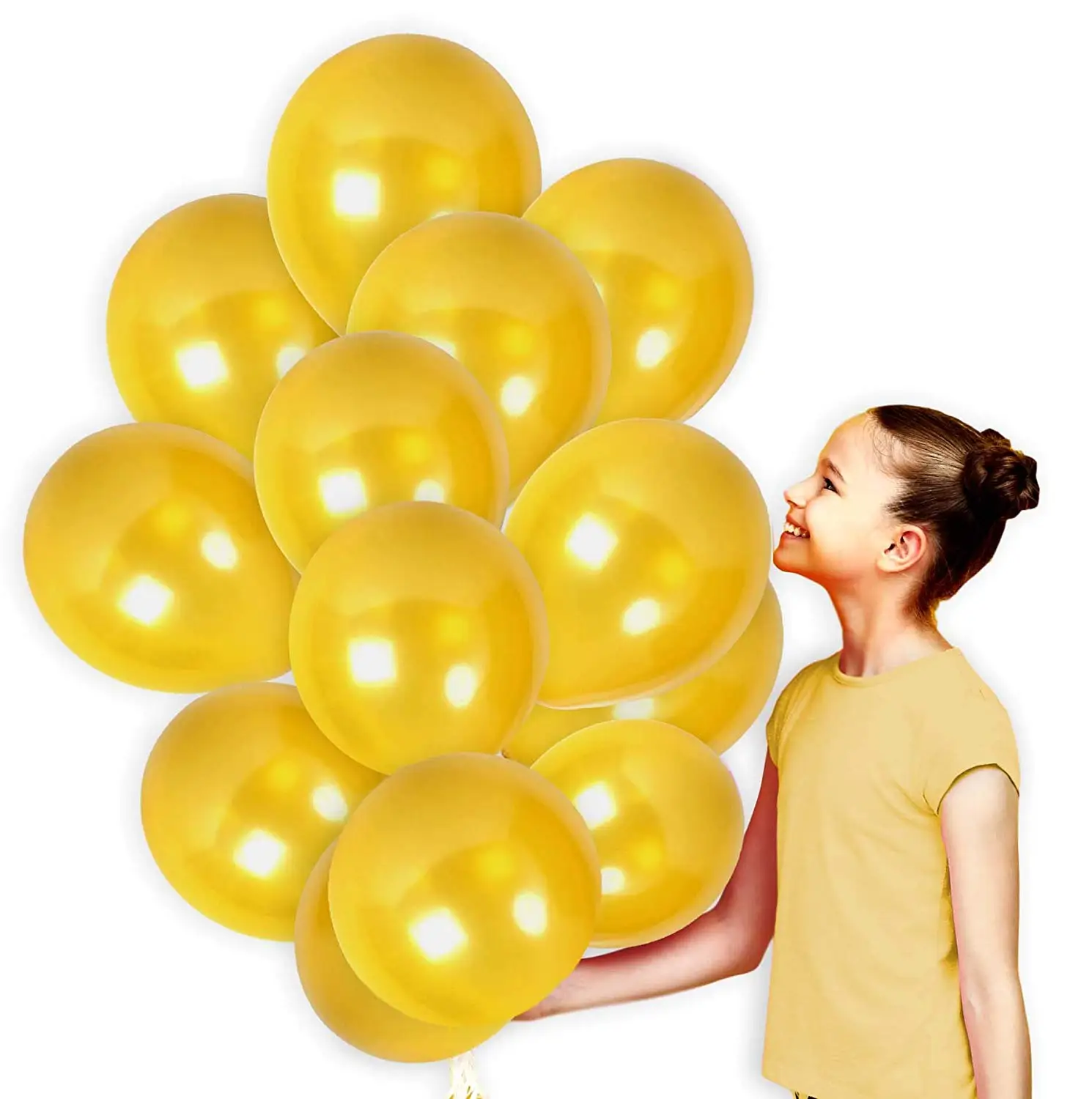 

METABLE 100 Pack Latex Metallic Balloons with Ribbons Decorations Kit for Birthday Mermaids Baby Shower Party Wedding Supplies