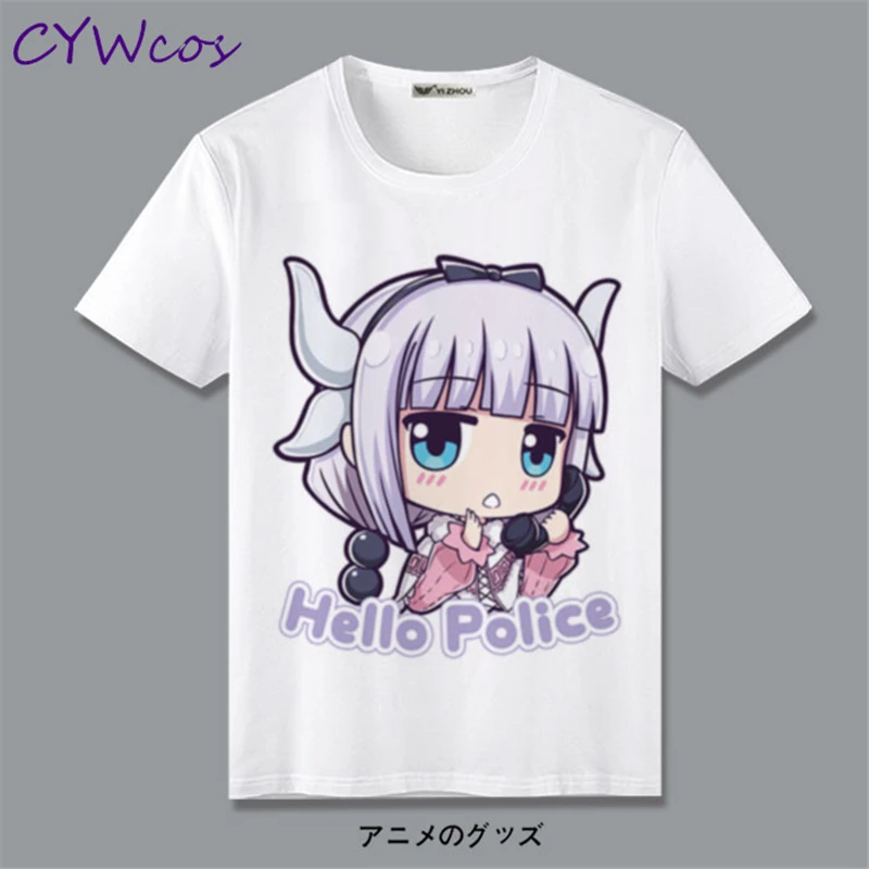 Косплей костюм Kobayashi san Chi no Maid Dragon KannaKamui and Tohru аниме футболка с короткими