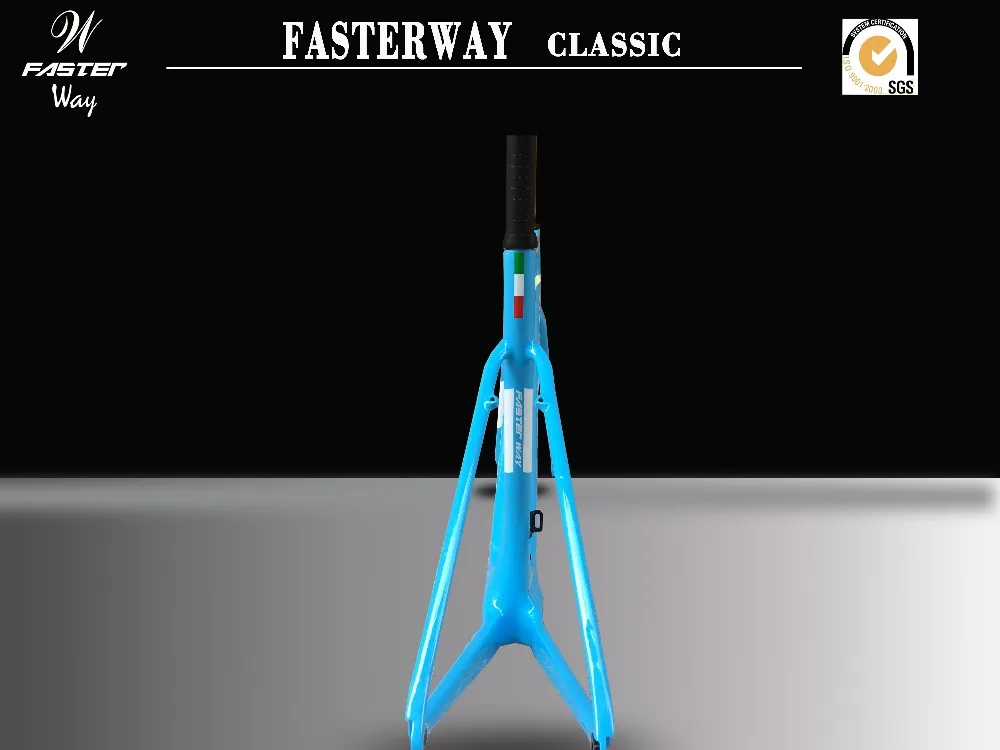 Best light blue 2019 TAIWAN FASTERWAY classic carbon road frameset UD weaves carbon bike frame:Frameset+Seatpost+Fork+Clamp+Headset 4