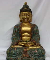 USPS в США S2319 17 "Старый Китайский Фиолетовый Бронзовый Перегородчатые 24 К Золото Свинка Шакьямуни Статуя Будды (B0328)