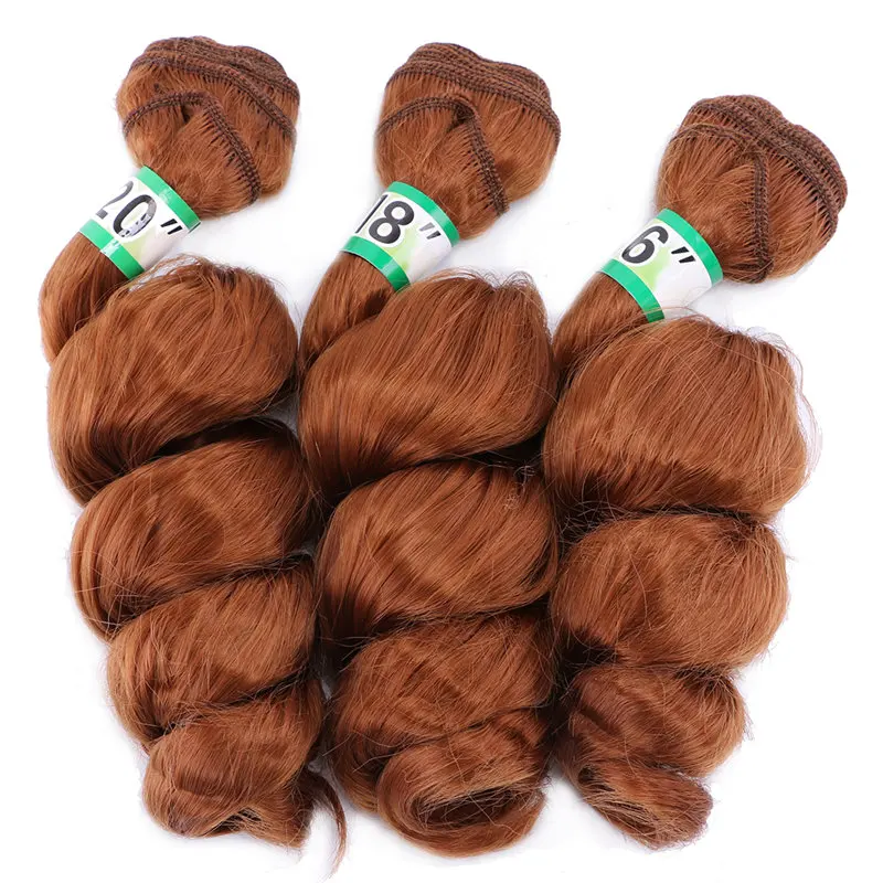 Синтетические волосы высокотемпературные свободные волнистые в наборе 3 шт. 210 г синтетические волосы для наращивания для женщин - Цвет: #30