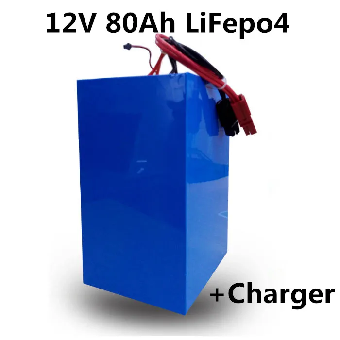 

12V 80Ah LiFepo4 battery pack for solar light motor telecom backup power ups LED light solar system+5A charger