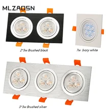 LED3W~ 21 Вт высокая мощность одного head двуглавый три головы прожекторы Прямоугольные Потолочные Сетки Свет Абажур из планок spotlight