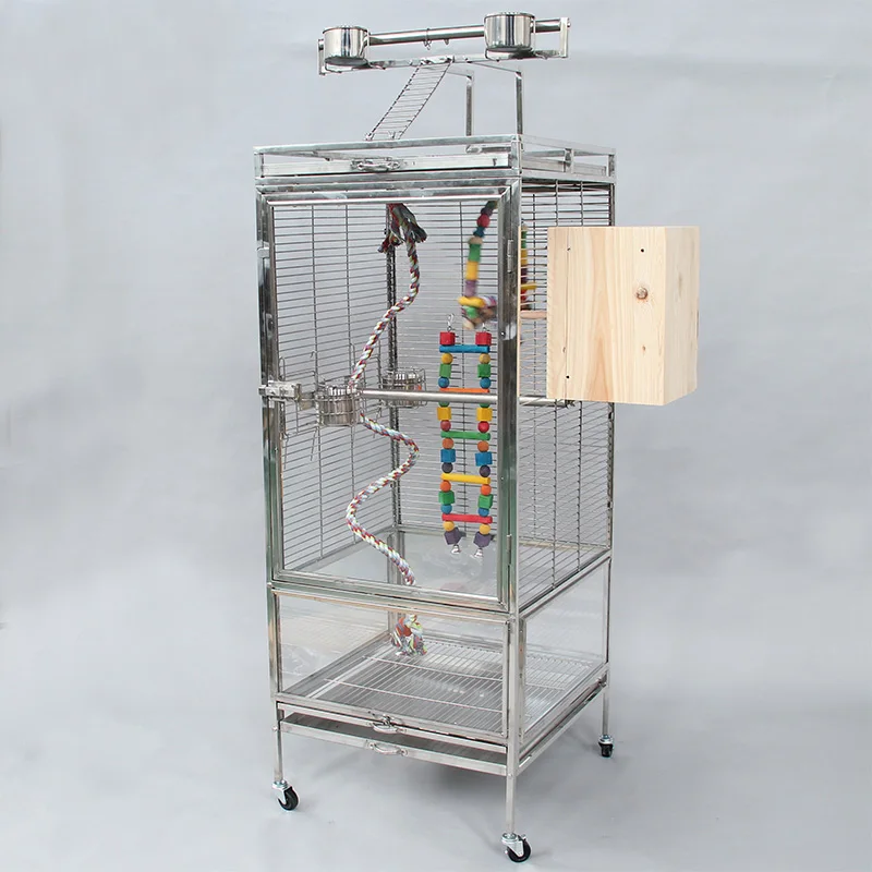 100 Stainless Steel Large Parrot Cage With Stand And Bird Chewing
