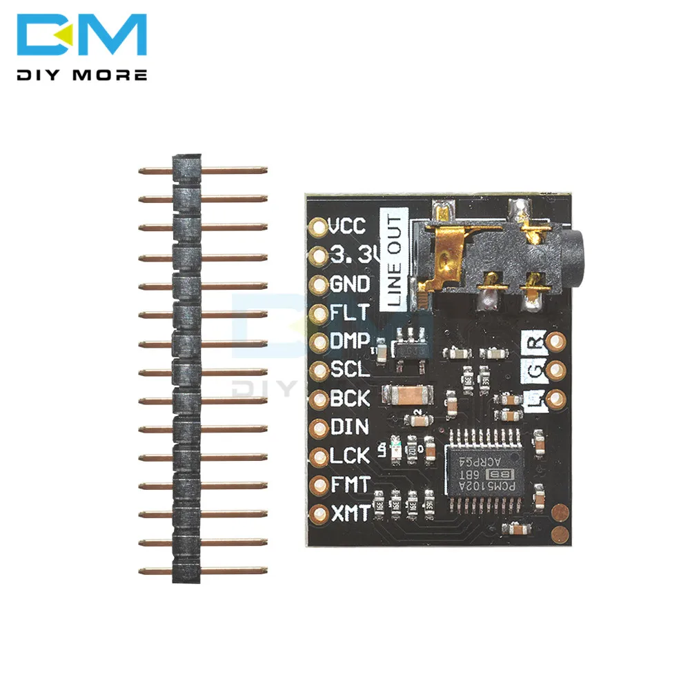 

For Raspberry Pi pHAT Sound Card I2S IIC Interface Module PCM5102 Module Audio Board With Stereo Jack Beyond ES9023 PCM1794A DAC