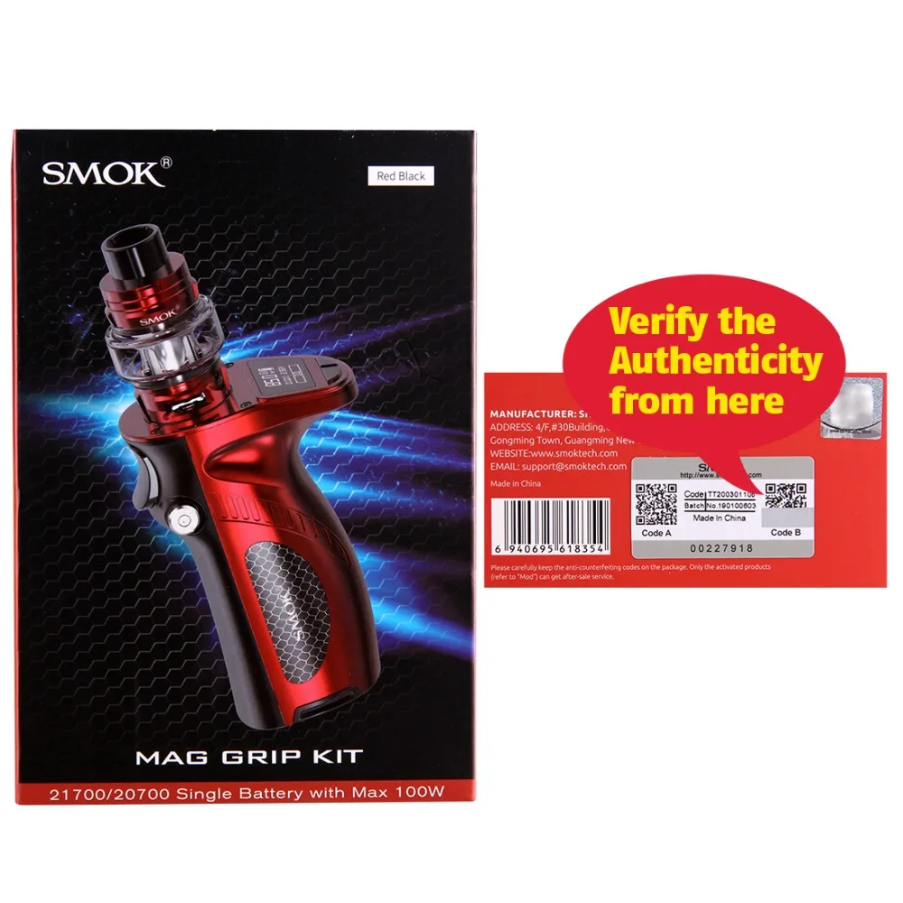 Новое поступление электронных сигарет Smok Mag Grip Kit TFV8 Baby V2 танк Box Mod испаритель S1 S2