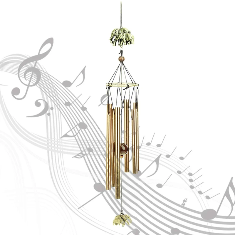 

6 Tube Rustproof Church Blessing Wind Chimes Vintage Copper Wind Chimes Metal Chinese Style Blessing Ornaments Music of Wind