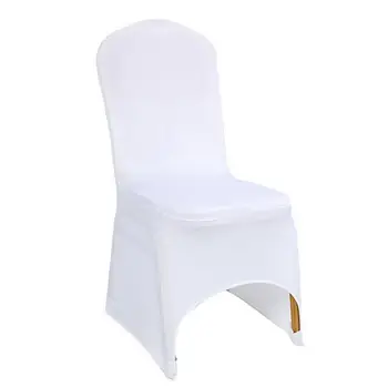 

100Pcs Free shipping White Colour spandex chair covers for wedding decoration banquet party lycra chair cover dinning chairs