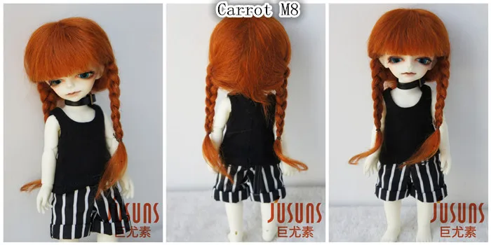 JD018 модный bjd парик мохера Размер 3-4 дюймов 4-5 дюймов и 9-10 дюймов Красивая Ана два оплетки парик для куклы Высокое качество кукольные волосы