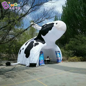 

6m big milk promotion event tent, air structure type inflatable milking cow tent tunnel, animal shaped tent - toy tent