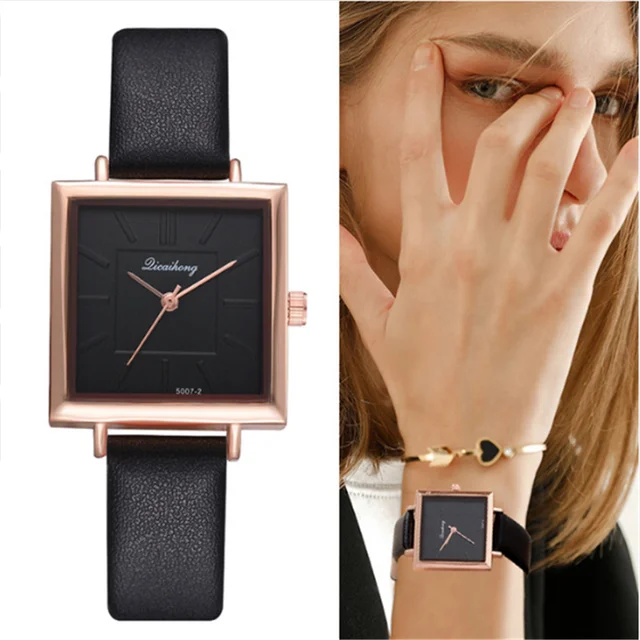 2018 Top Brand Square Women Bracelet Watch Contracted Leather Crystal WristWatch 2018 Top Brand Square Women Bracelet Watch Contracted Leather Crystal WristWatch