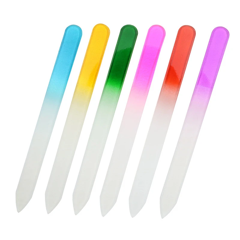 

1pc Professional Gradient Rainbow 6 Colors Glass Nail Files Double-sided Filing Grinding Manicure Nail Art Tools