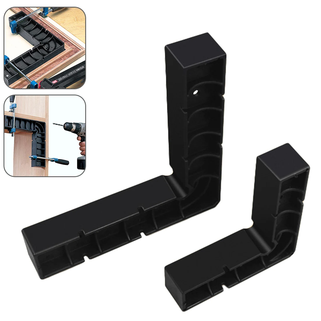En Ligne 2 pièces En Plastique 90 Degré Angle Droit Bloc De Positionnement Jig Clamp pour le Bois De Travail Fort Force De Serrage